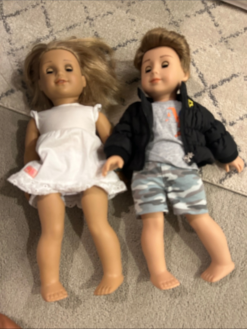 American Doll brand Kids Fashion Doll Pair - White Dress & Black Jacket Set